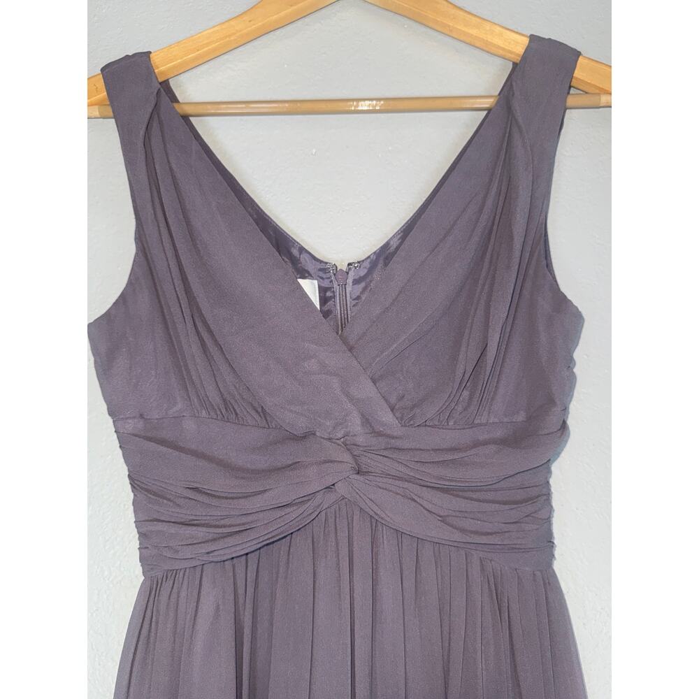 Donna Morgan Silk Short Bridesmaid Dress Sz 0 Jessie Purple Formal Wedding Guest